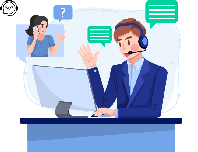 IT support professionals helping clients with computer problems